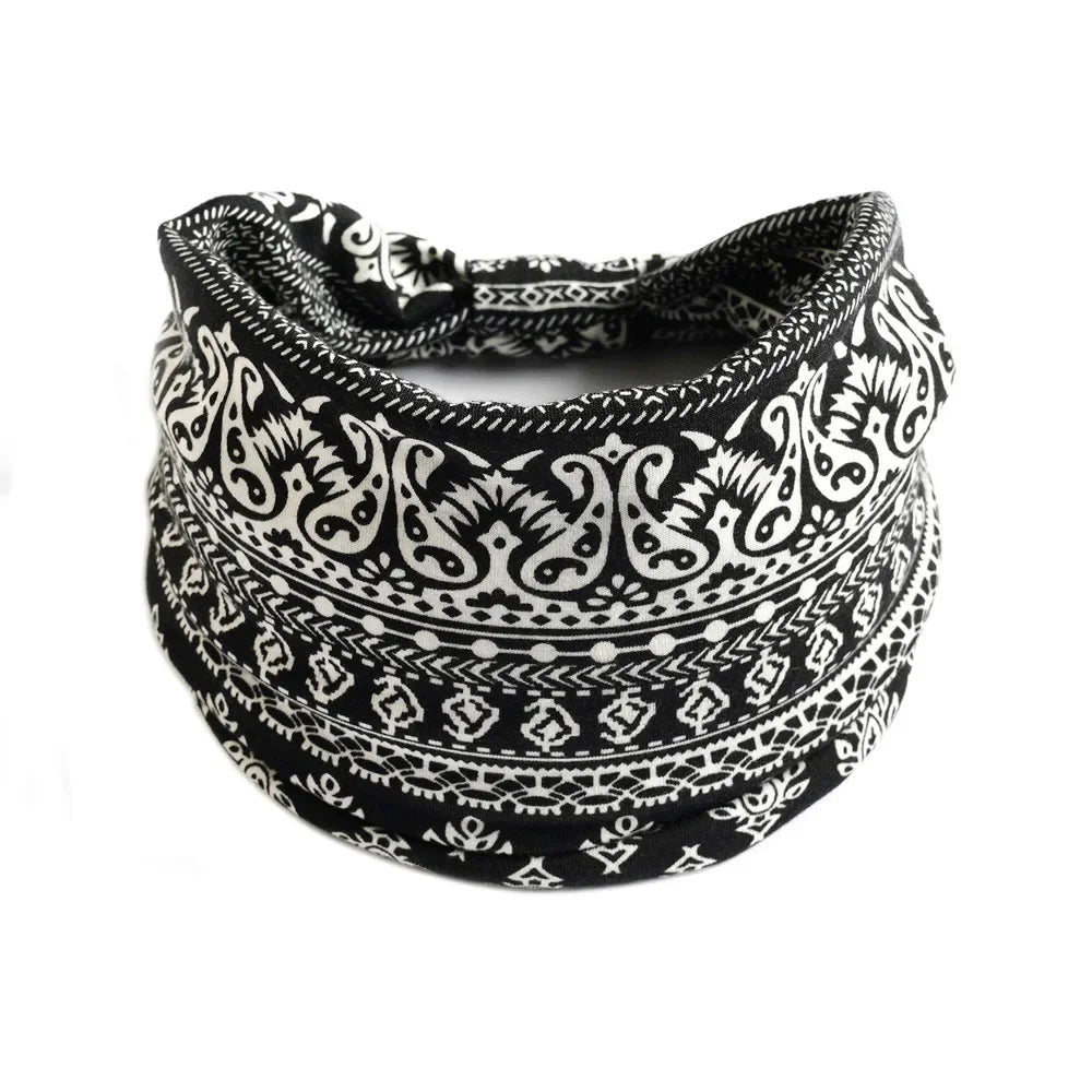 Cool Boho Headband Black and White