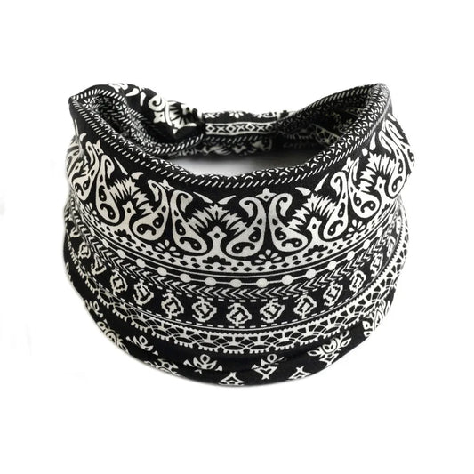 Cool Boho Headband Black and White