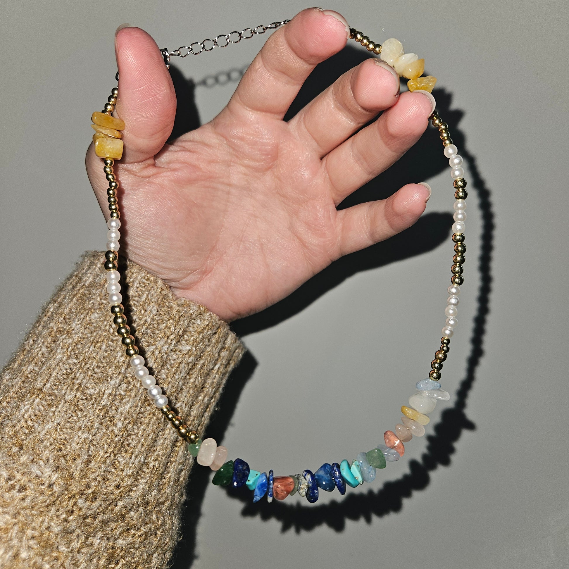 Crystal Chip Necklace for Peace