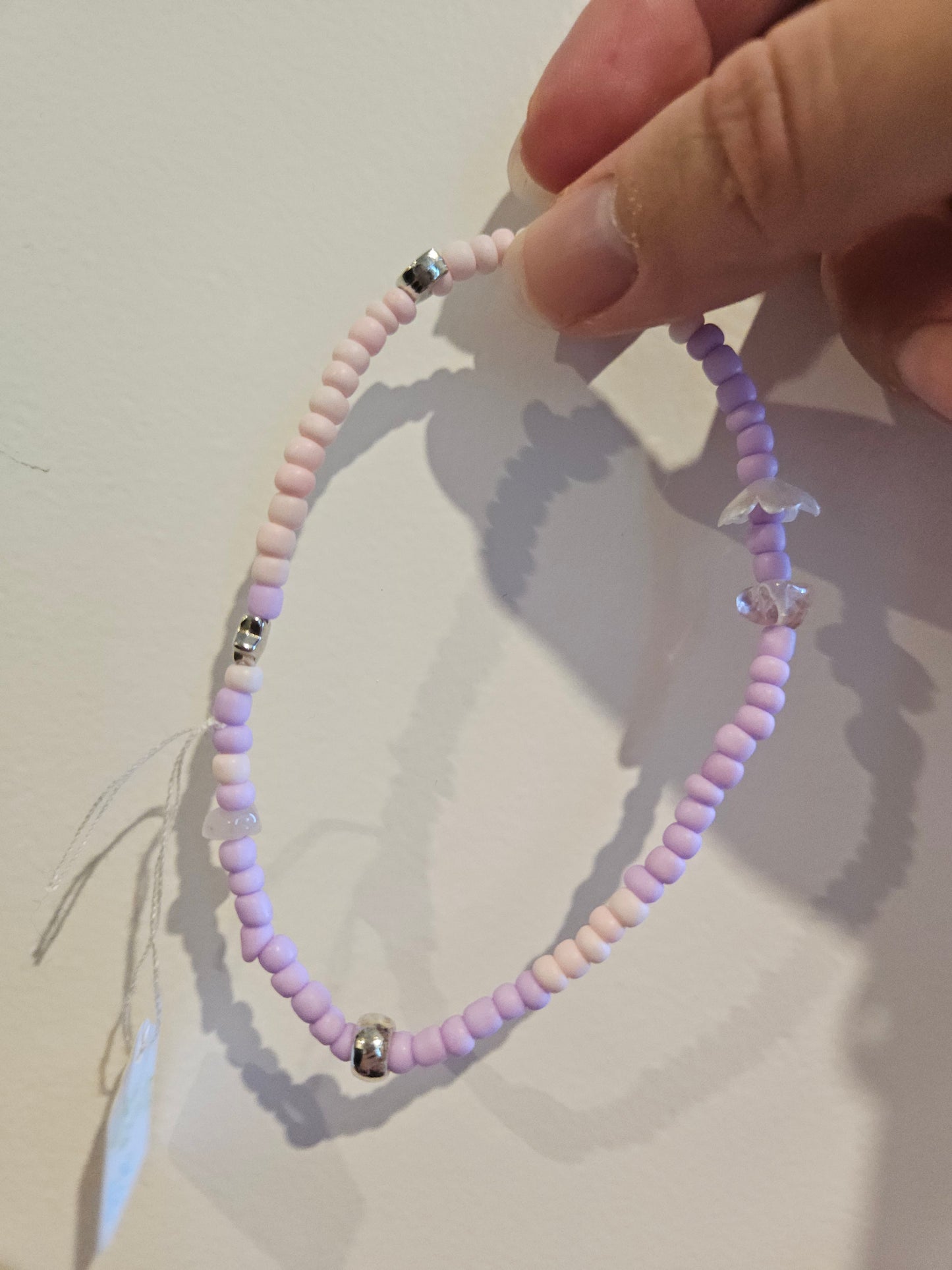 Gemstone and Seed Bead Anklets Coolness - Clear Quartz