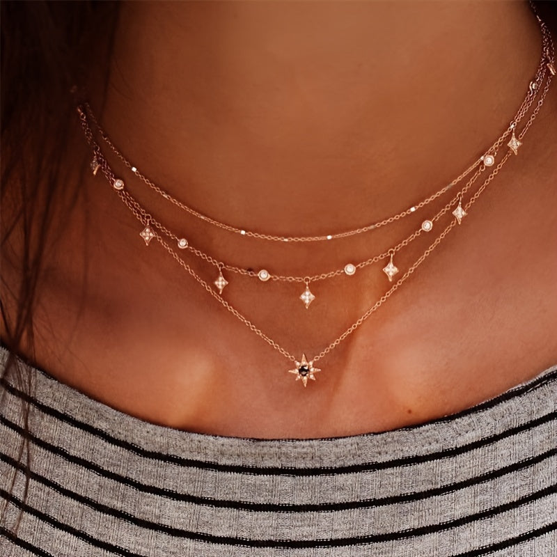 Cute Star Pendant Necklace Golden