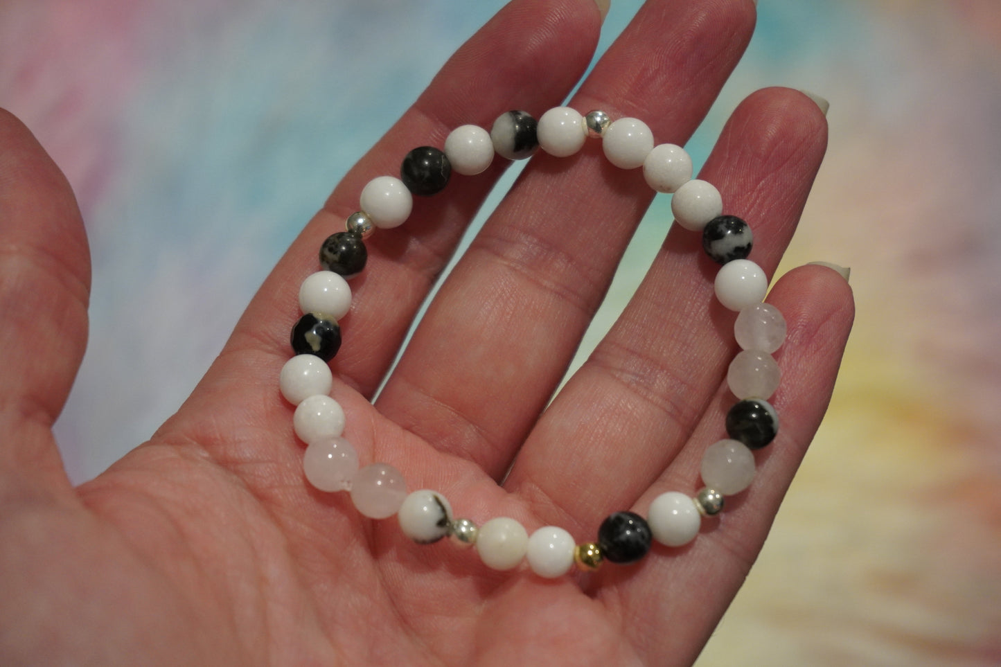 Gemstone Charm Bracelets! Fun & Individuality - White Jade - Zebra Jasper
