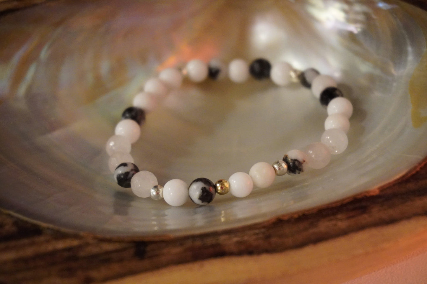 Gemstone Charm Bracelets! Fun & Individuality - White Jade - Zebra Jasper