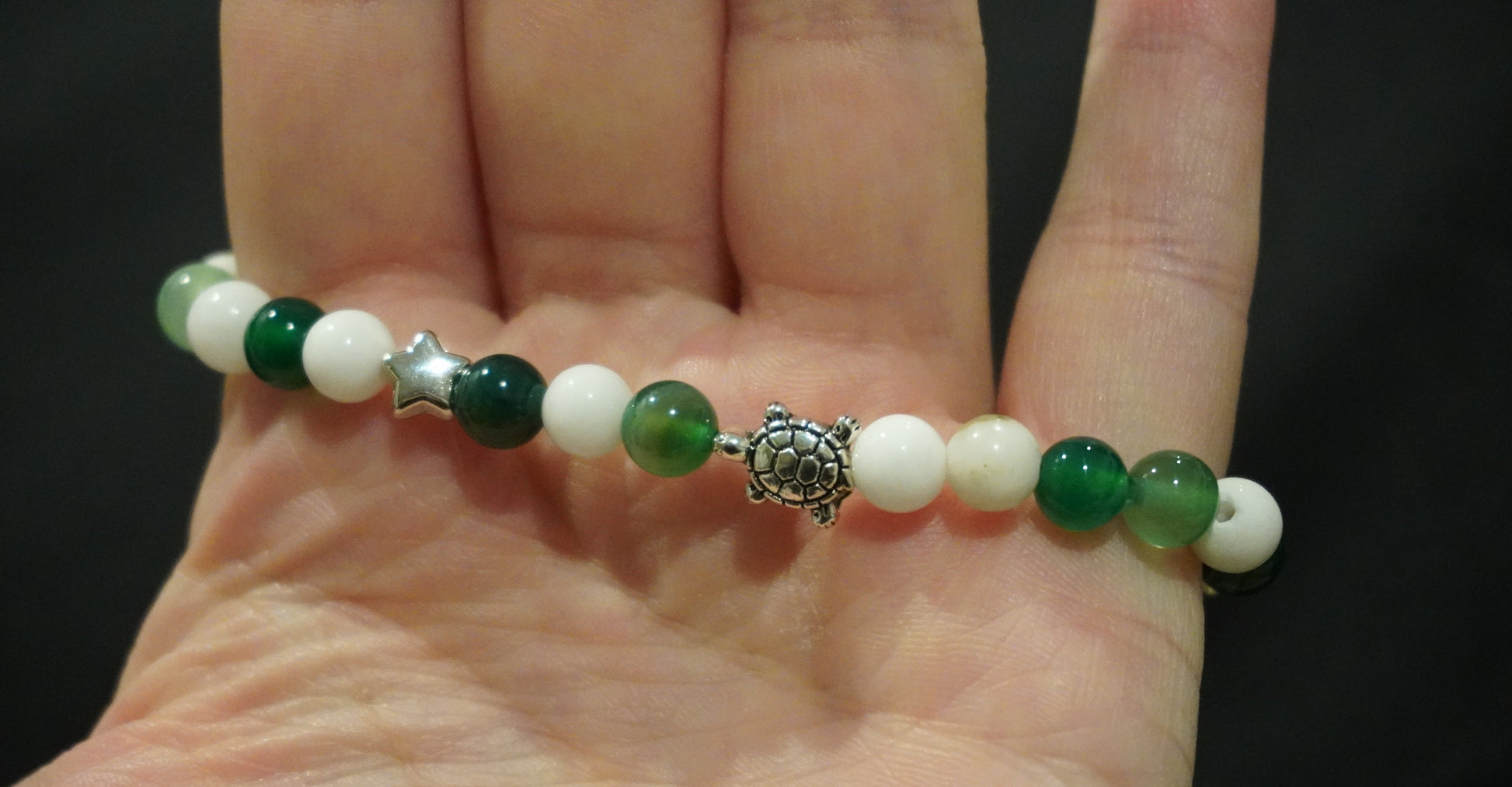Gemstone Charm Bracelets! Gratitude - White Jade - Chalcedony - Calcite - Zebra Jasper