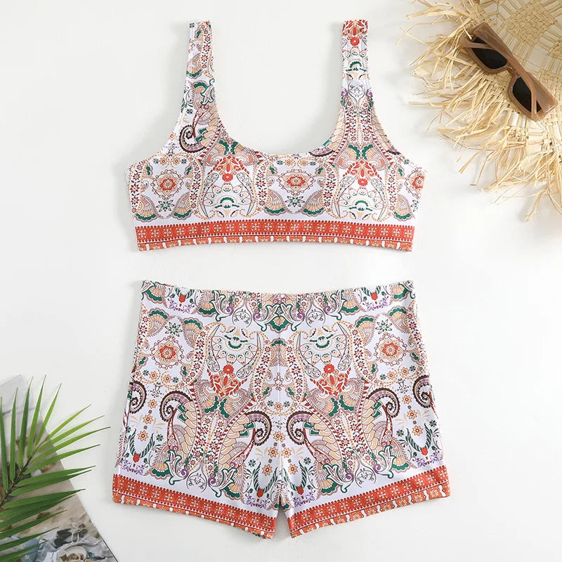 Ethnic-Style Kini Orangey-Red