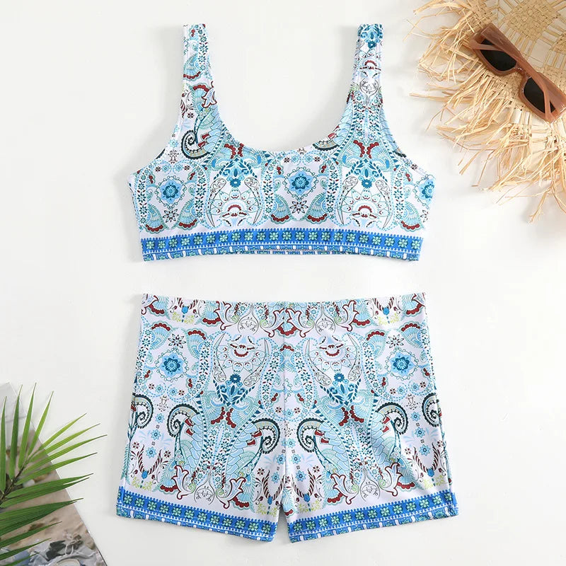 Ethnic-Style Kini Light Blue