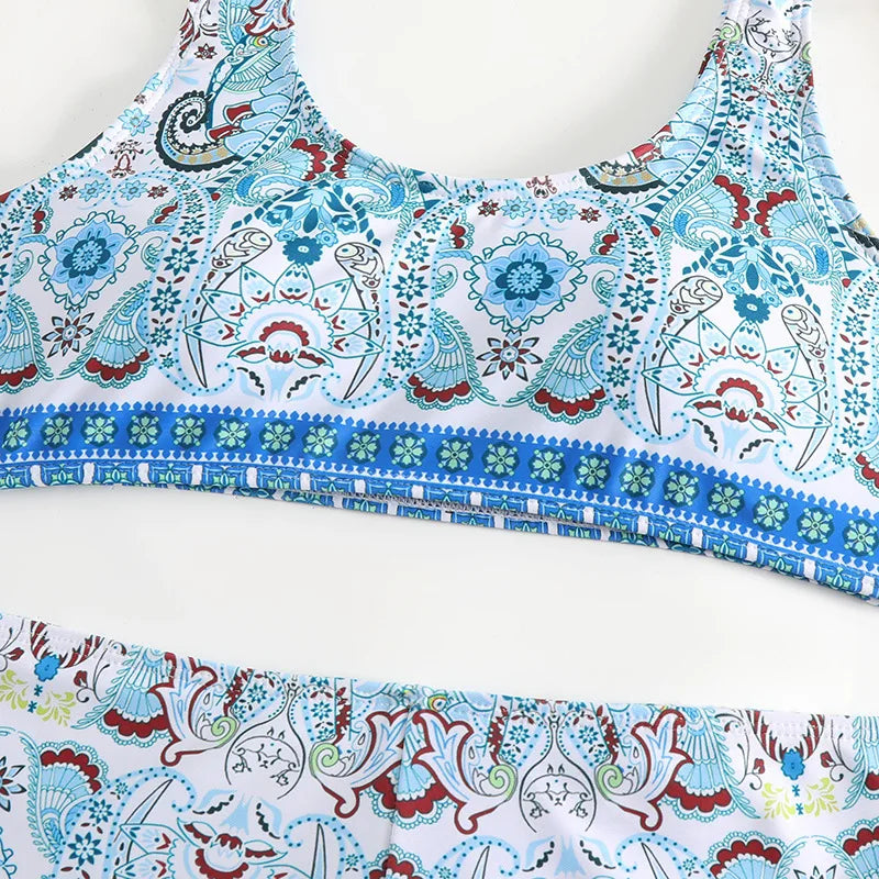 Ethnic-Style Kini Light Blue