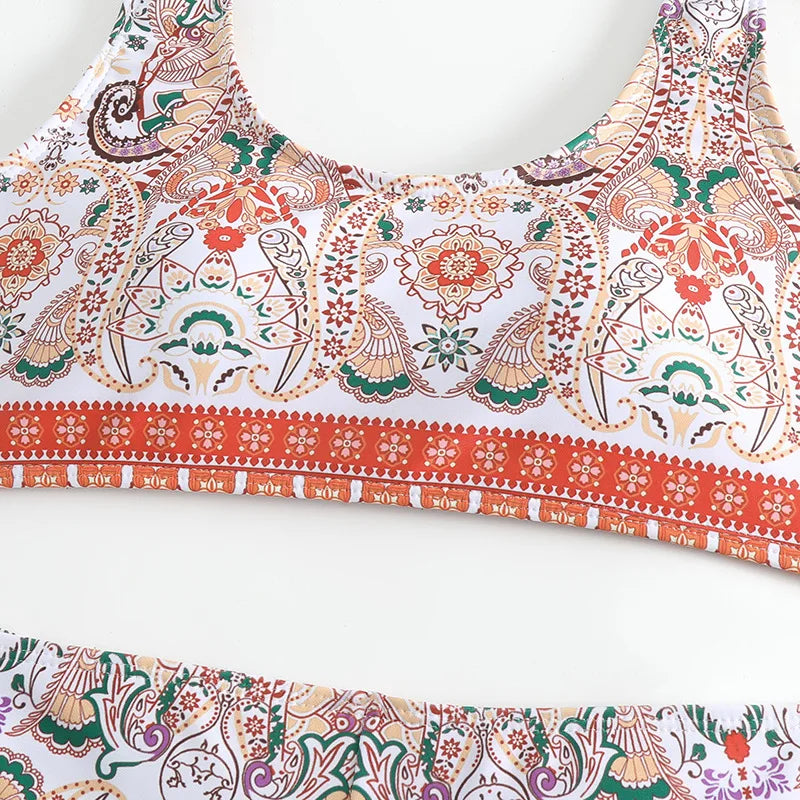 Ethnic-Style Kini Orangey-Red