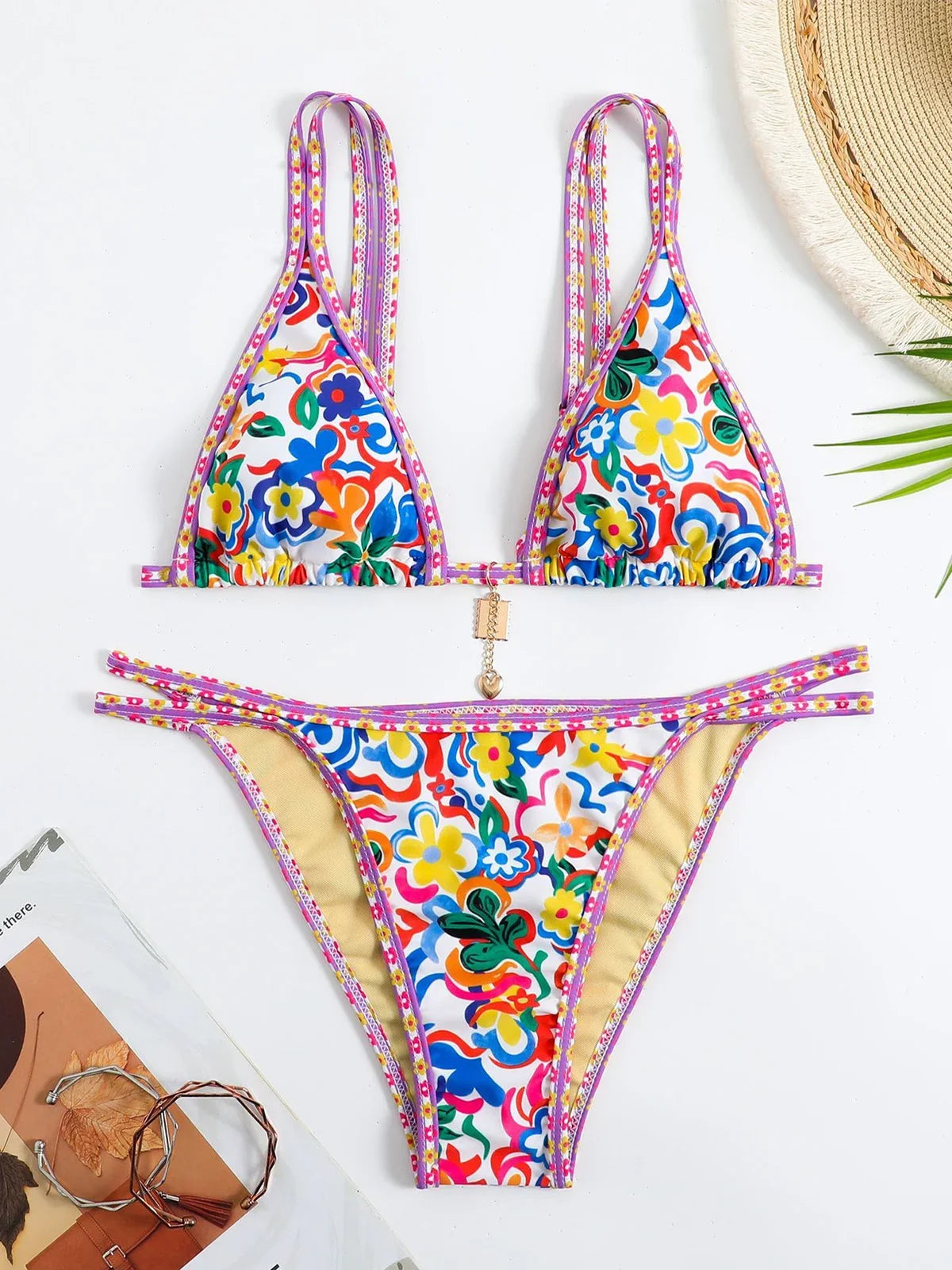 Floral Printed Tropical Bikinis Swirls