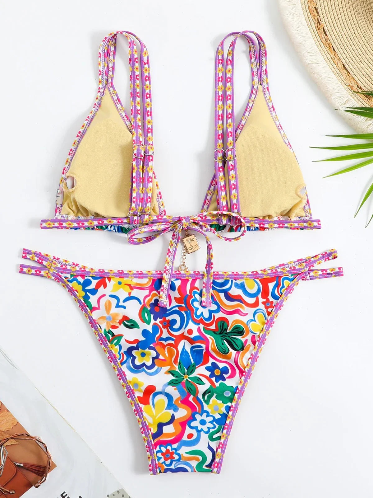 Floral Printed Tropical Bikinis Swirls