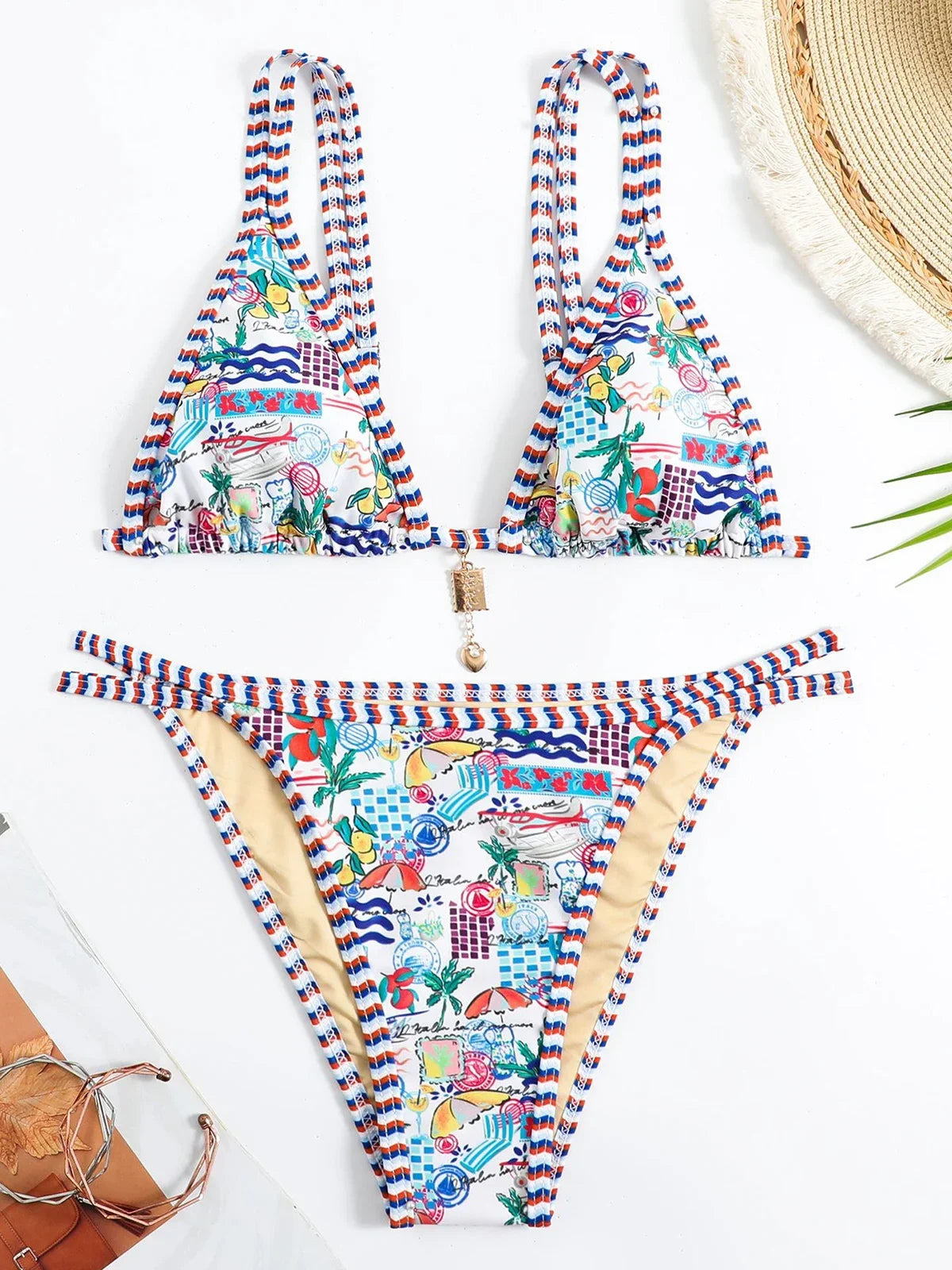 Floral Printed Tropical Bikinis Travel