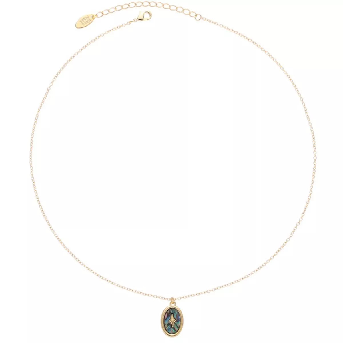 Freshwater Pearl & Abalone Pendant Necklace Gold One Size