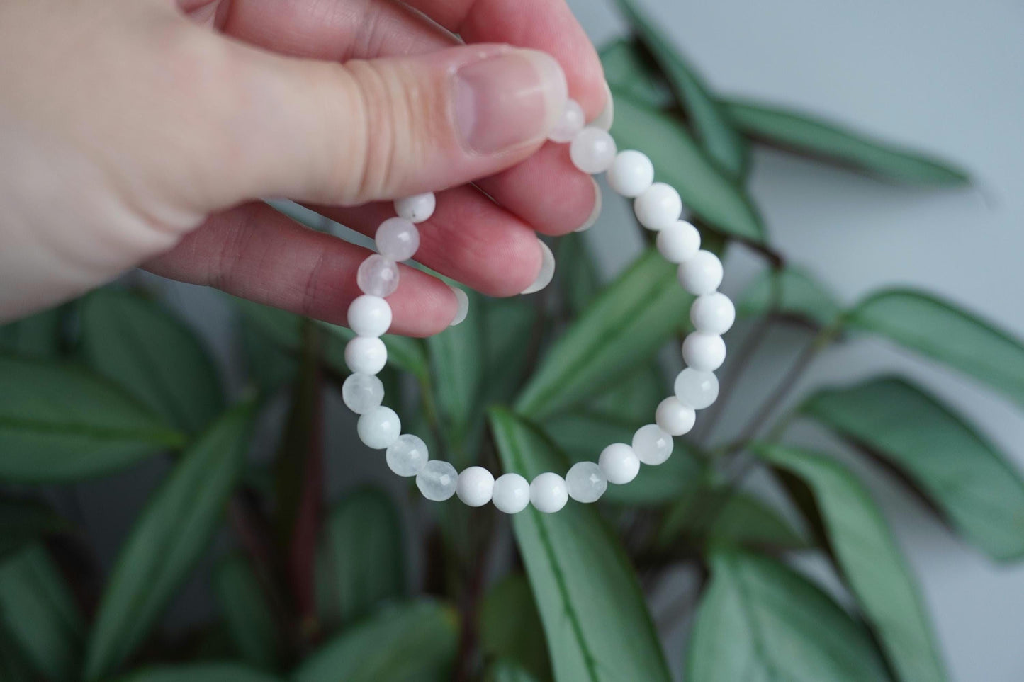 Gemstone Charm Bracelets! Peace White Jade - Calcite