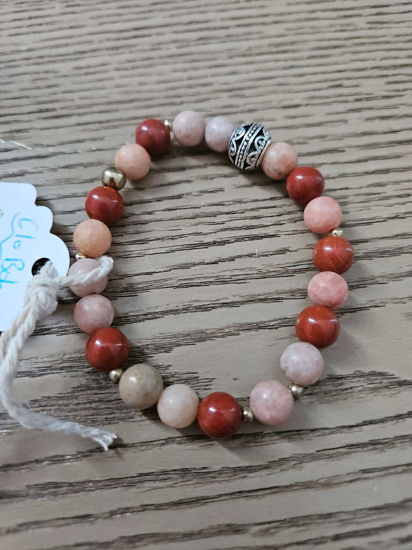 Gemstone Charm Bracelets! Power and Influence - Red Jasper - Orchid Calcite