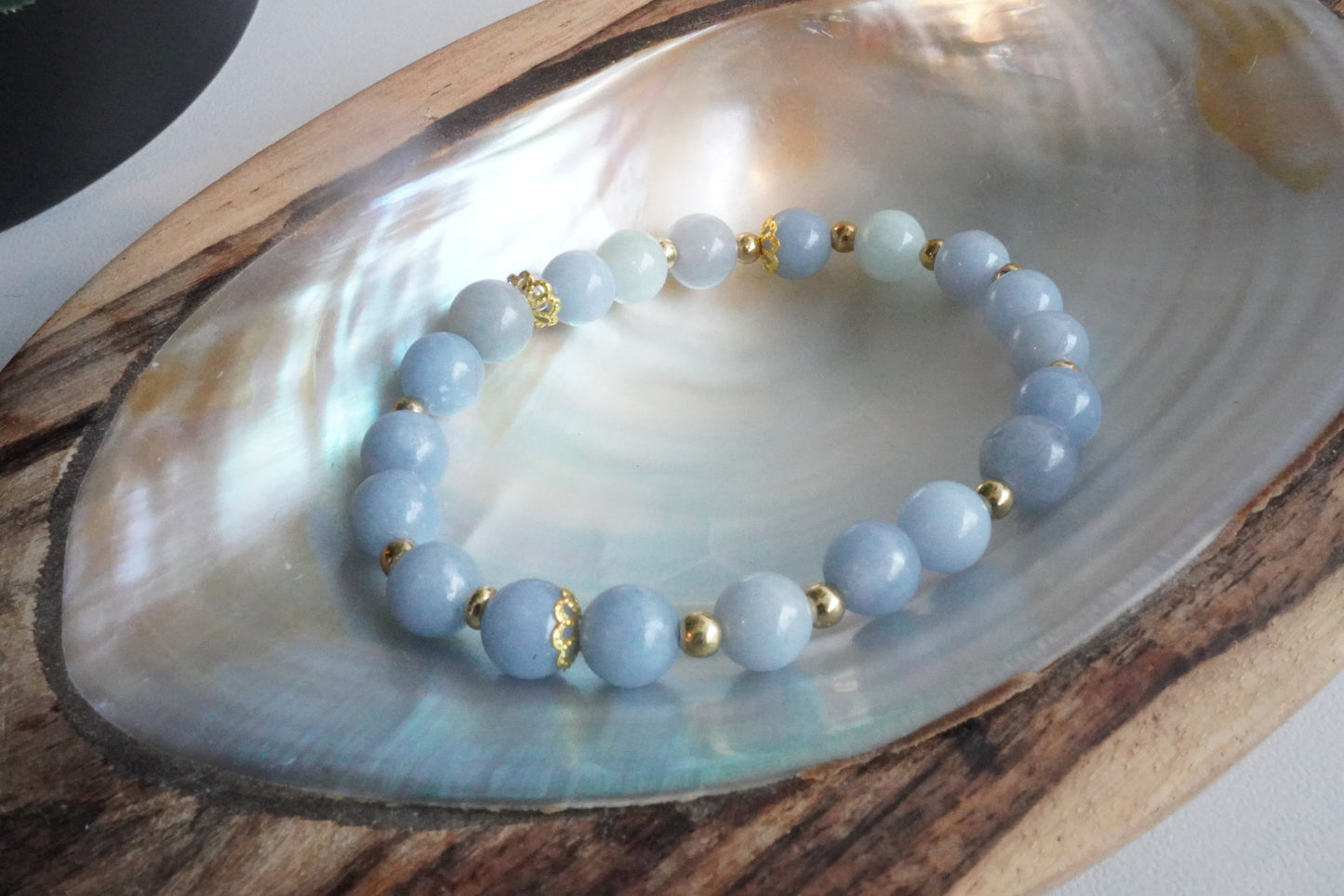 Gemstone Charm Bracelets! Mystery & Positivity - Angelite - Aquamarine - Blue Quartz