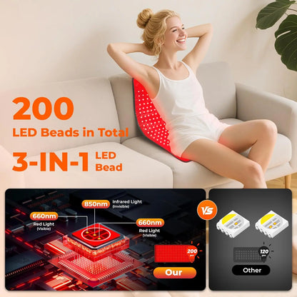 Red Light Therapy Lumbar Spine Lower Back Wrap