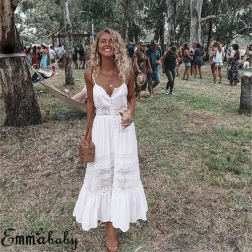 Pretty White Boho Dress