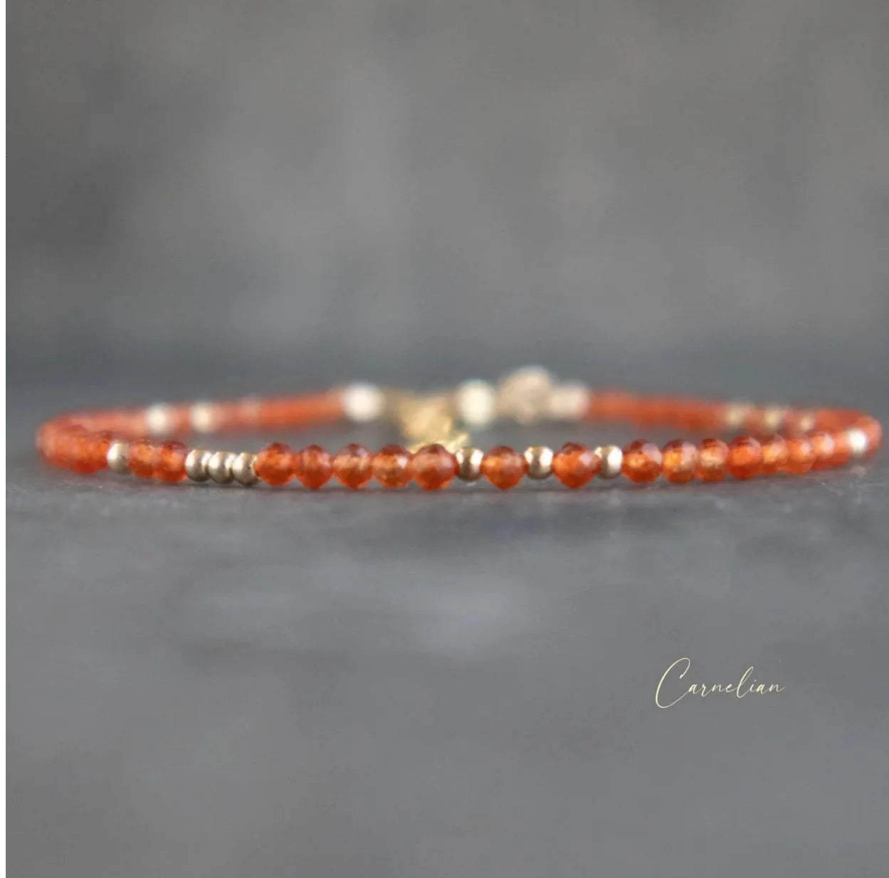 Handmade Metal Crystal Bracelet Carnelian