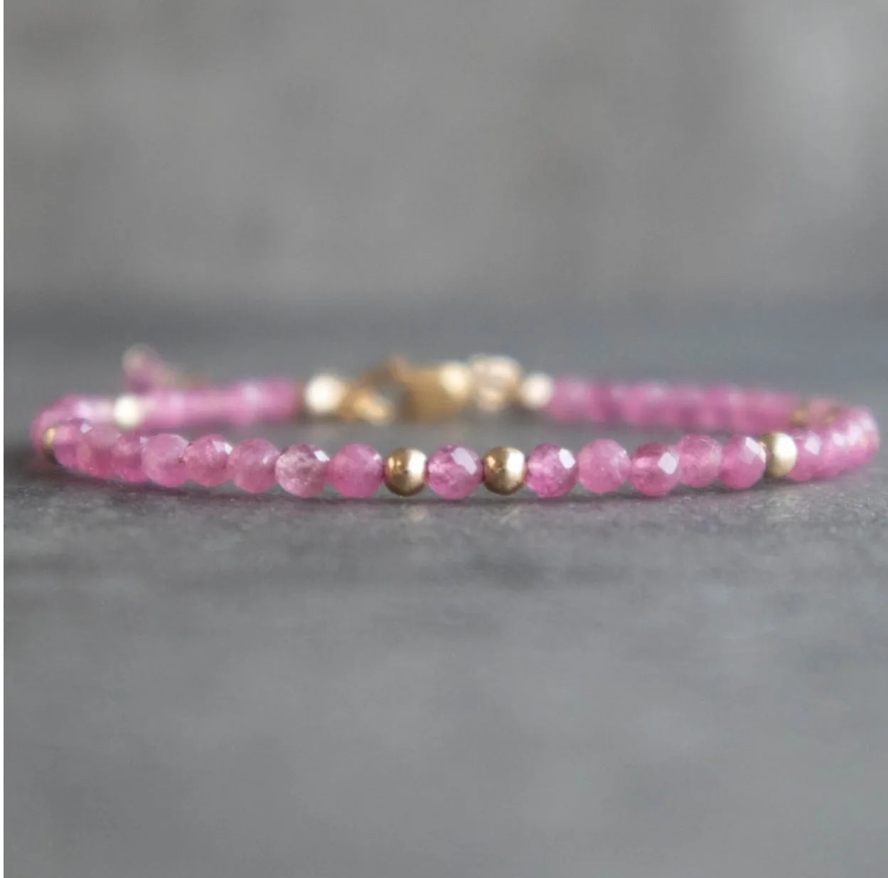 Handmade Metal Crystal Bracelet Pink Crystals