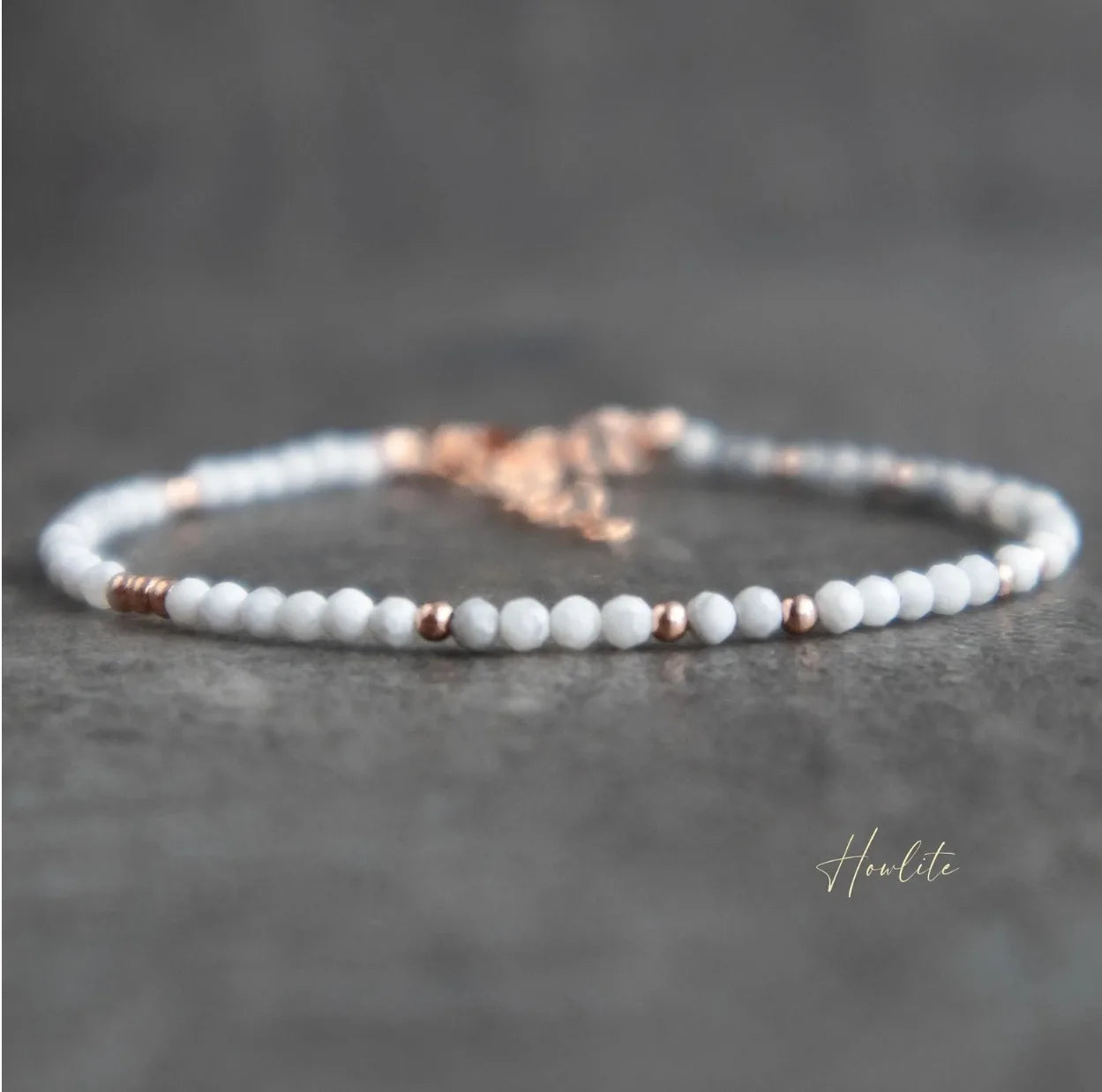 Handmade Metal Crystal Bracelet Howlite 2