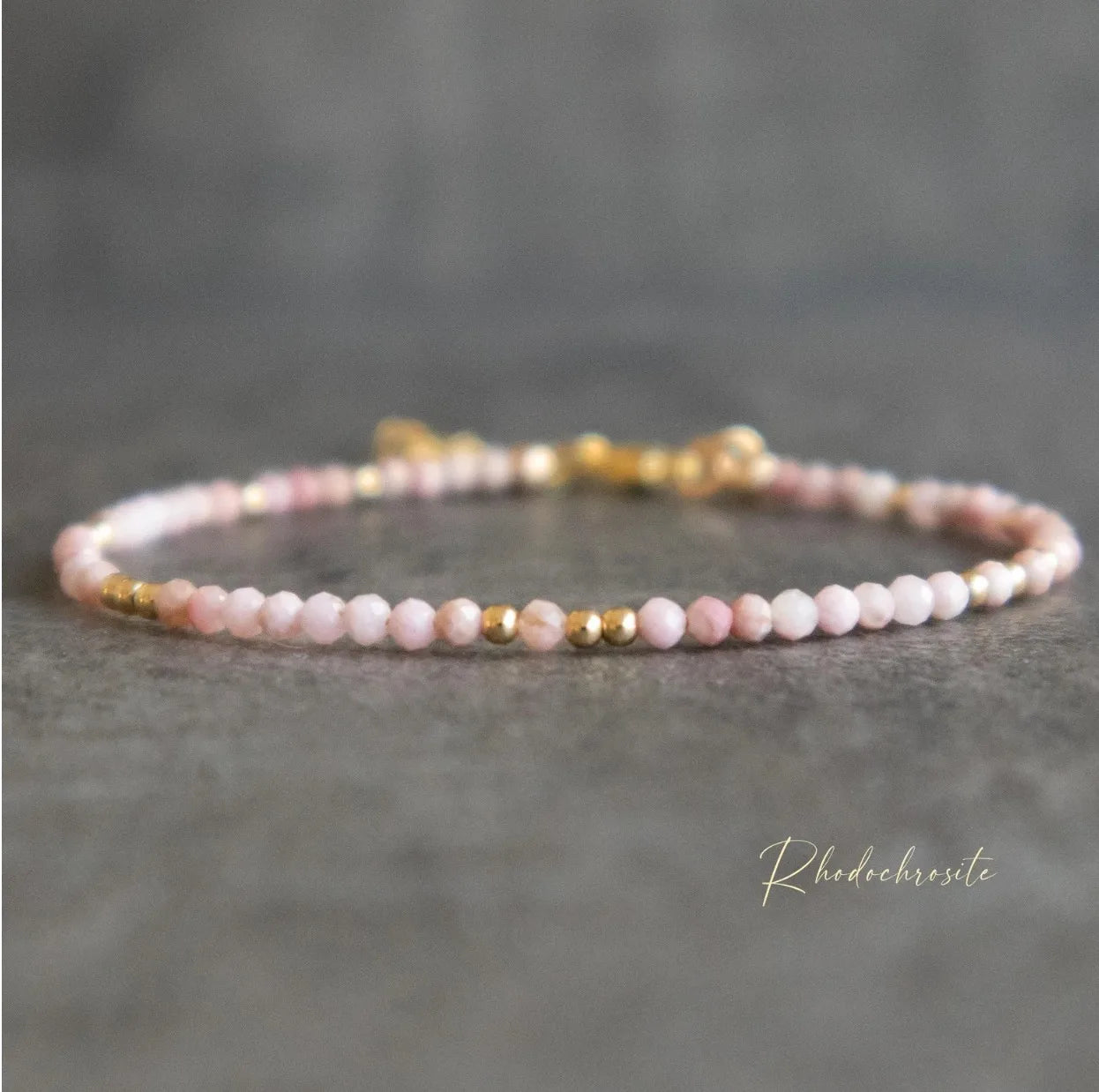Handmade Metal Crystal Bracelet Rhodochrosite