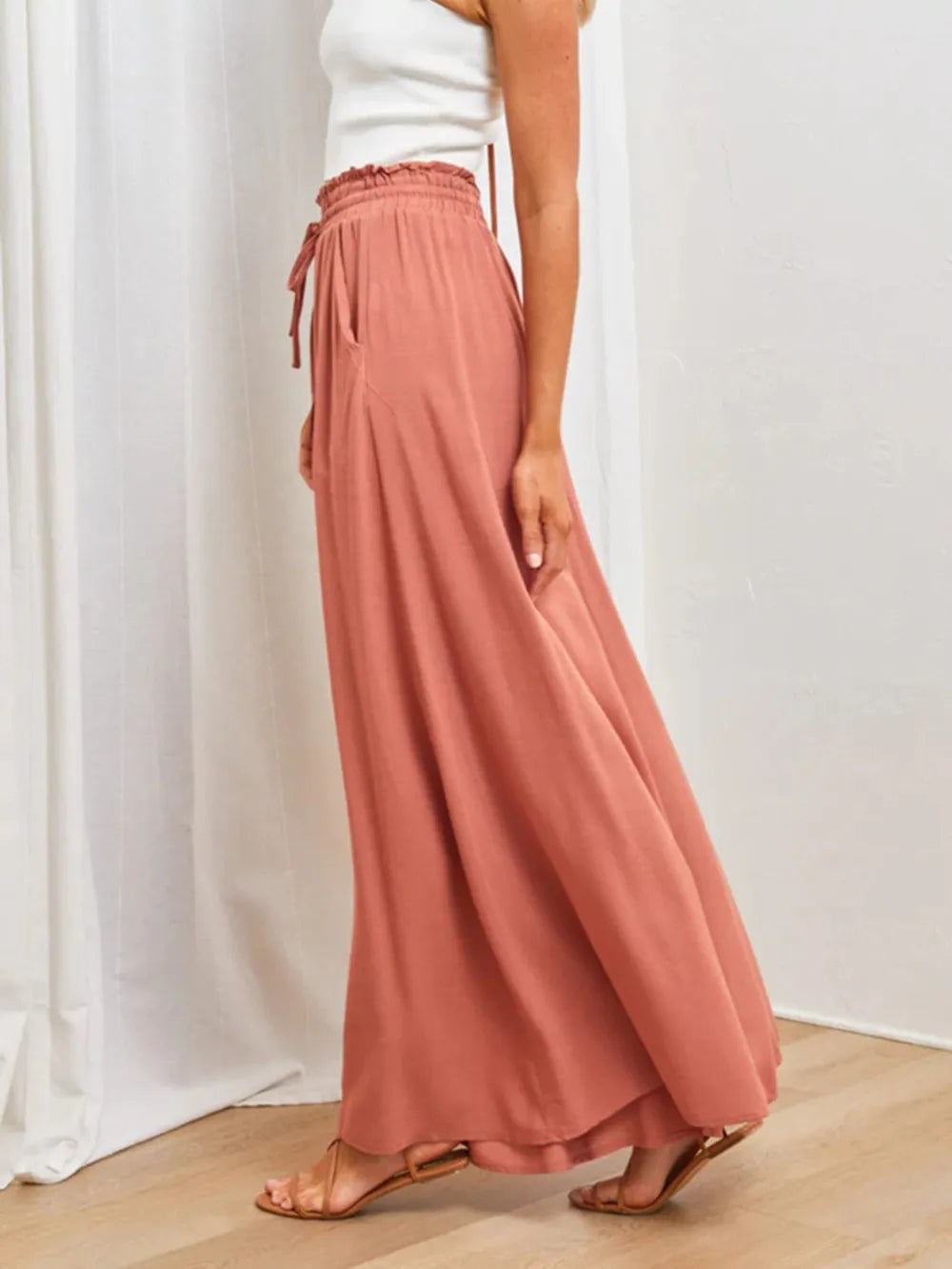 High Waist Cool Pants Coral