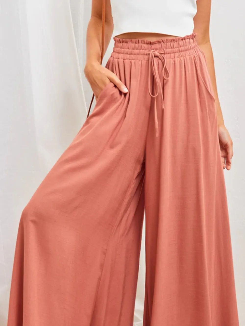 High Waist Cool Pants Coral