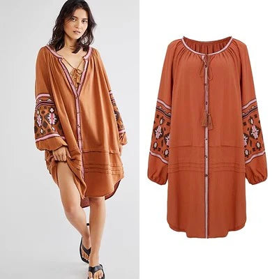 Hippy Tunic Dress Chocolate