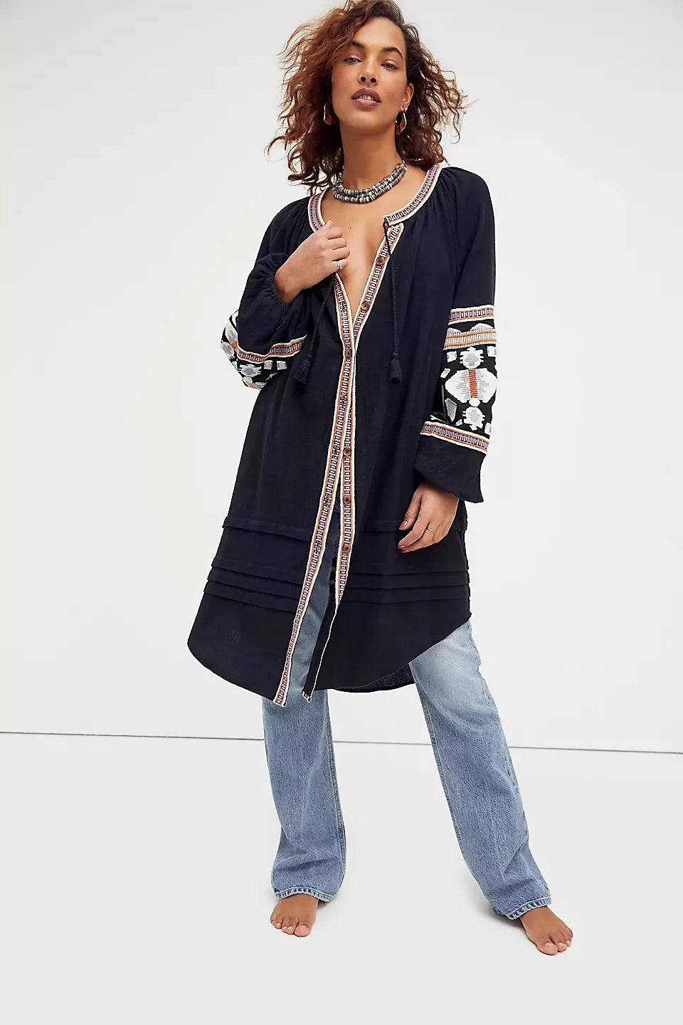 Hippy Tunic Dress Black 2