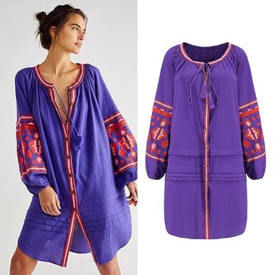 Hippy Tunic Dress Fuchsia