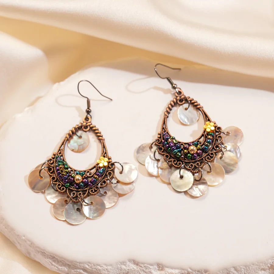 Hollow Shell Earrings White