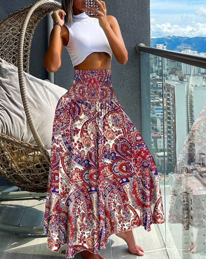 High Waist Boho Skirt
