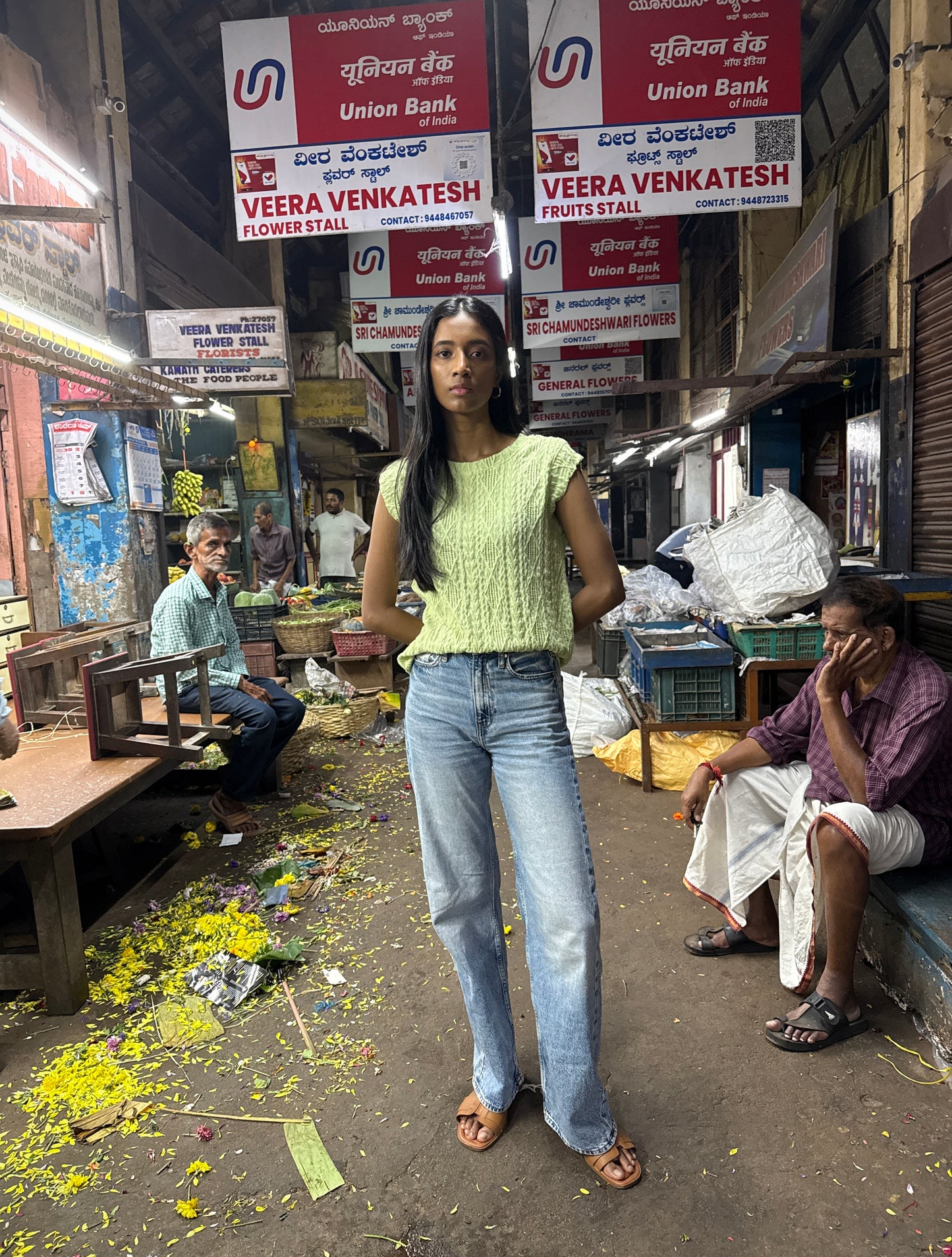 Open Neck Top Bud Green