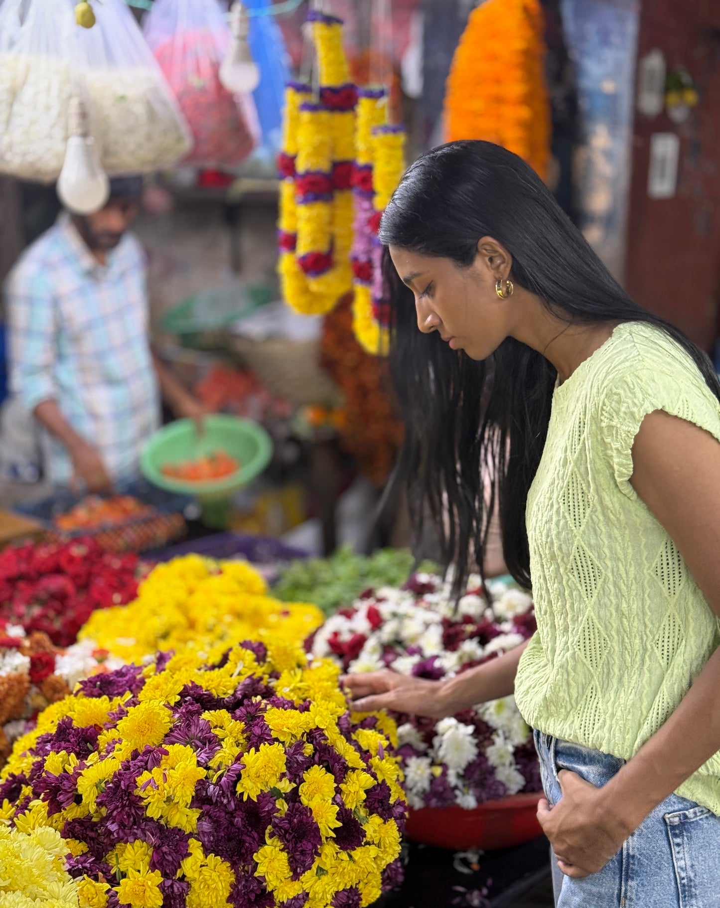 Open Neck Top Bud Green