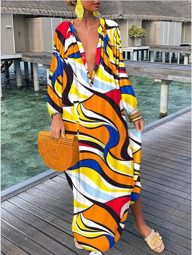 Oversized Boho Dress Yellow