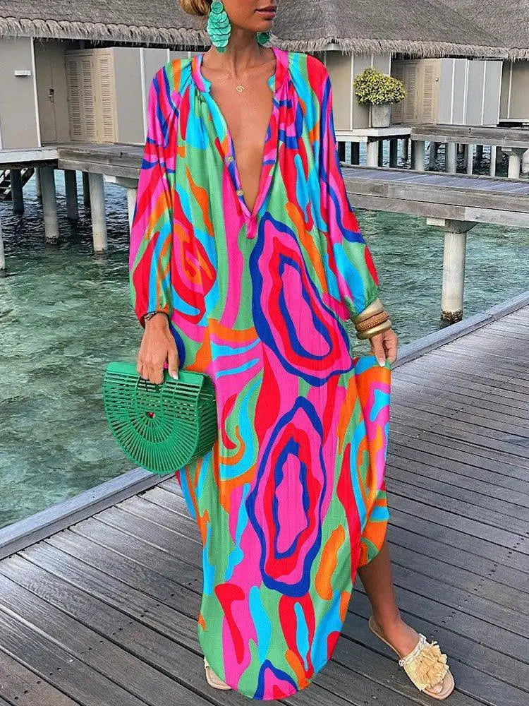 Oversized Boho Dress Emerald Green