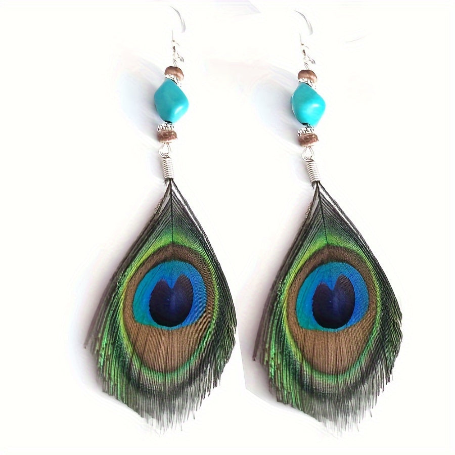 Peacock Earrings Colorful