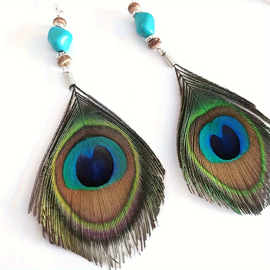 Peacock Earrings Colorful