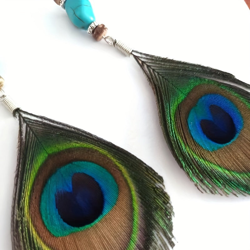 Peacock Earrings Colorful