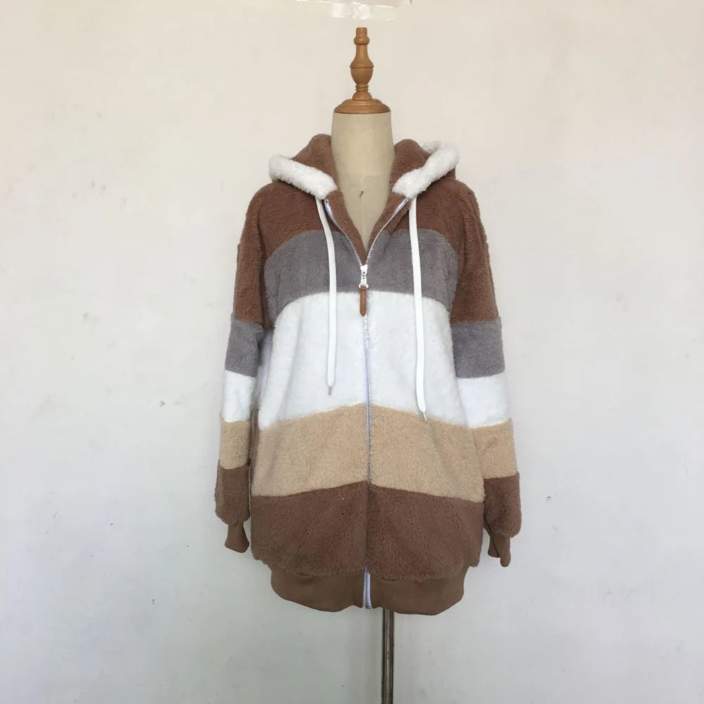 Plush Warm Coat Brown