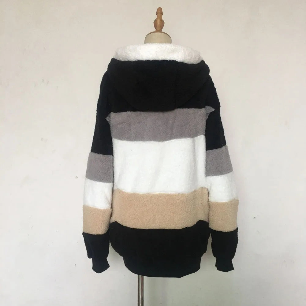 Plush Warm Coat Black