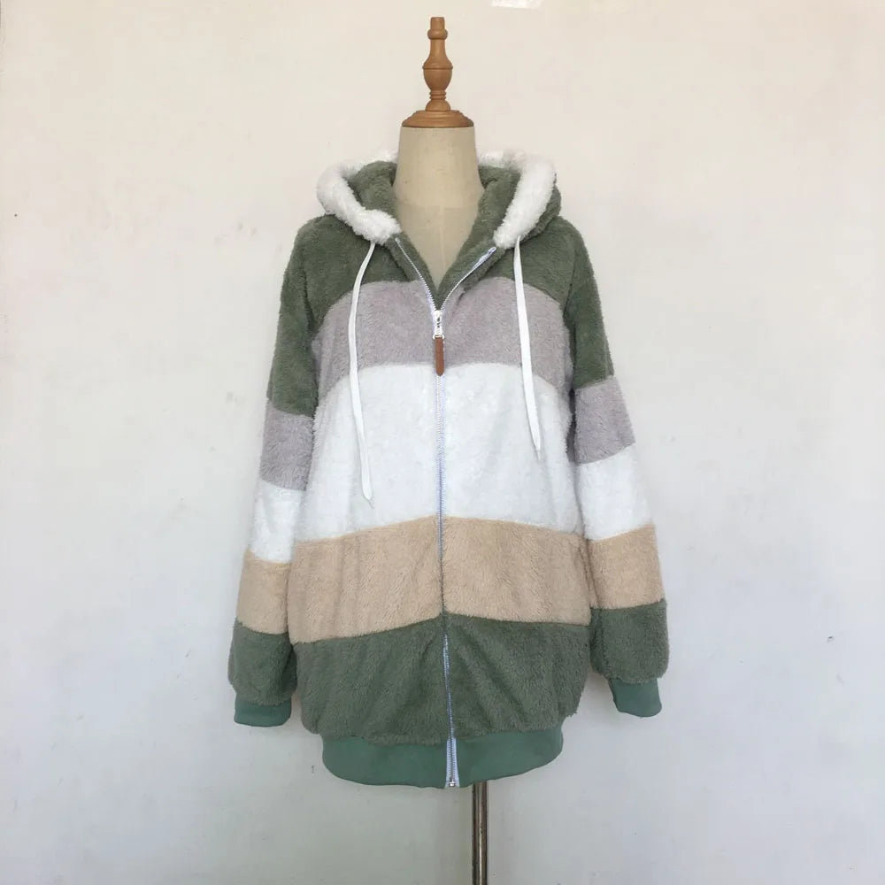 Plush Warm Coat Green