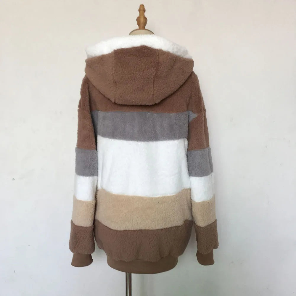 Plush Warm Coat Brown