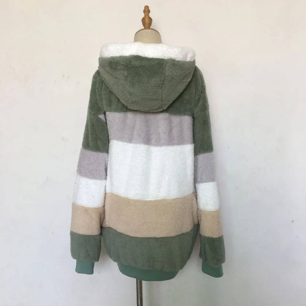 Plush Warm Coat Green