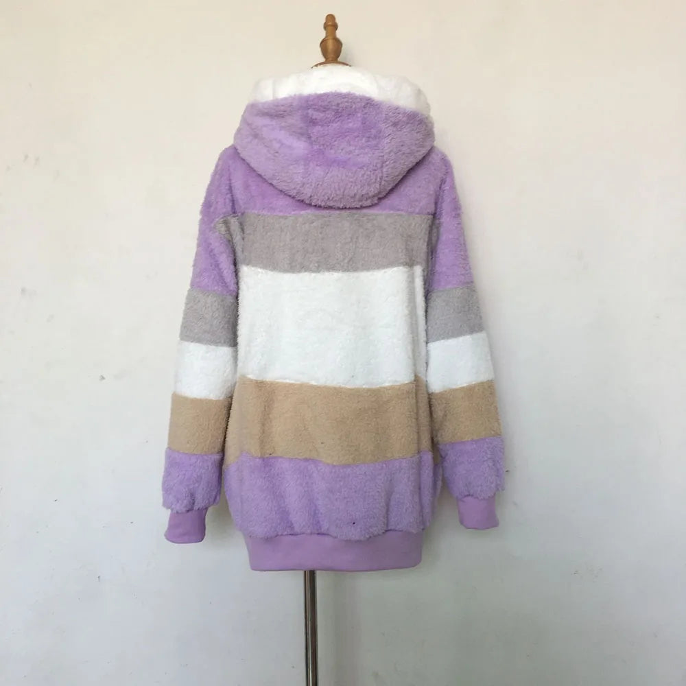 Plush Warm Coat Purple