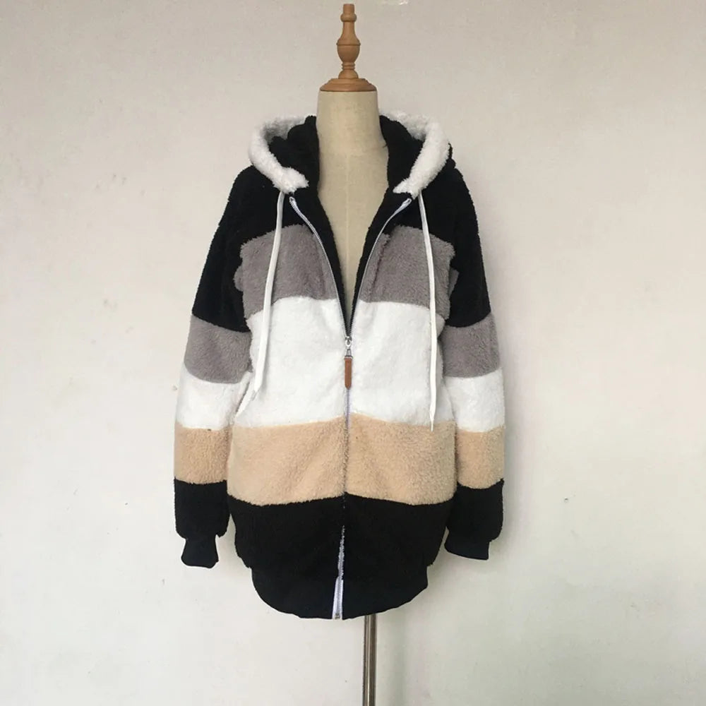 Plush Warm Coat Black