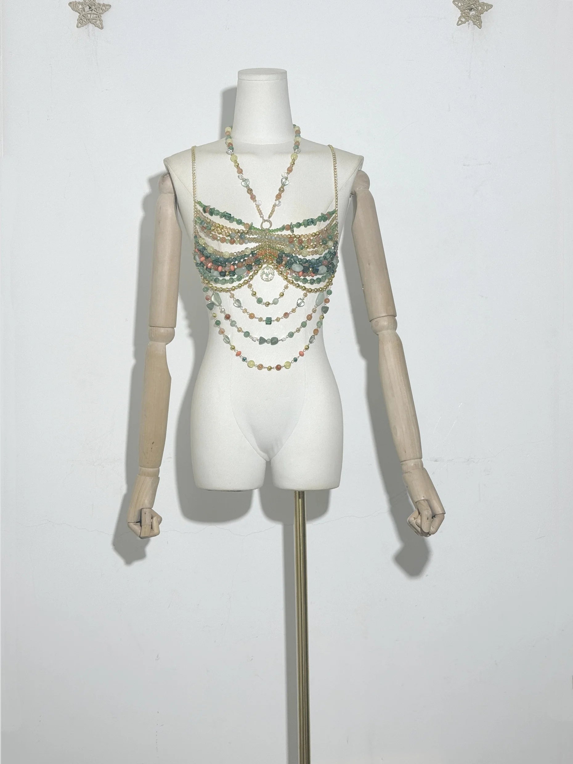 Pretty Body Chain Top Green Multi One Size China