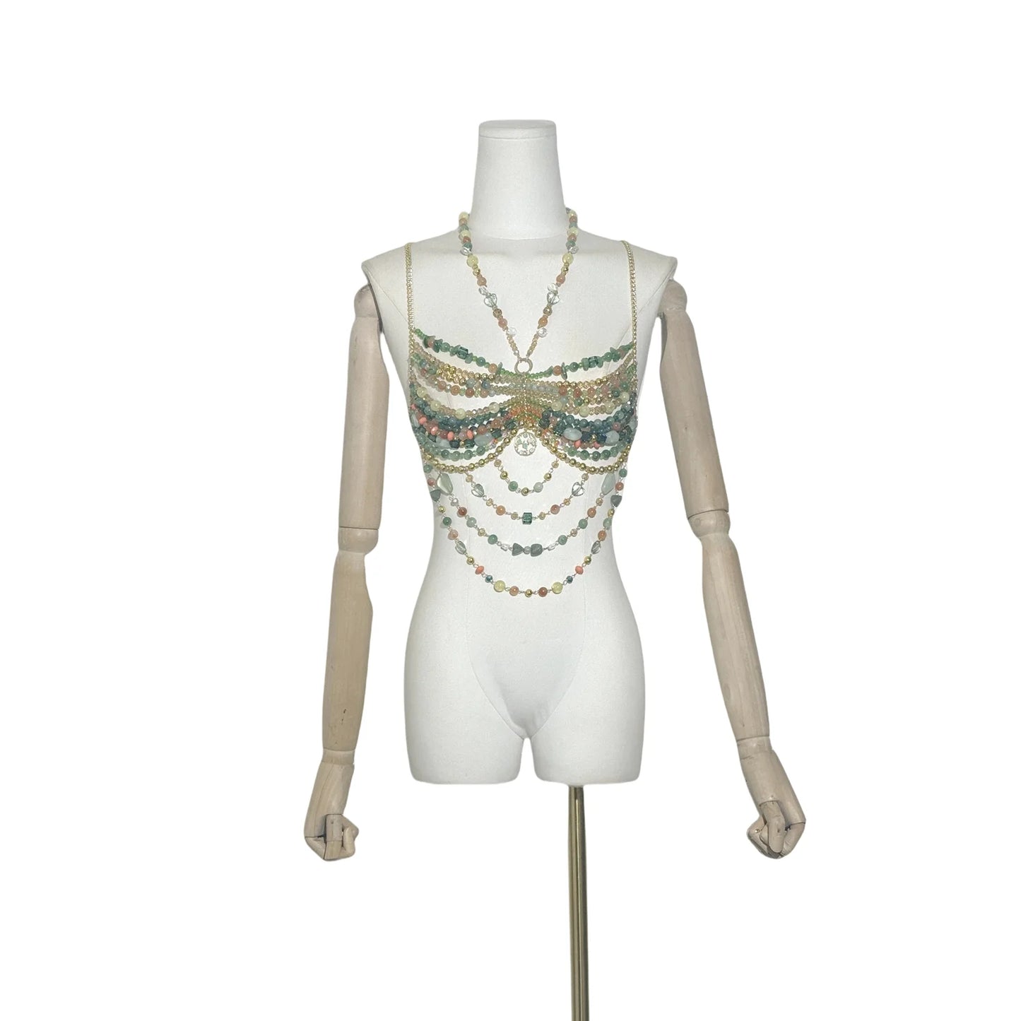 Pretty Body Chain Top Green Multi One Size China