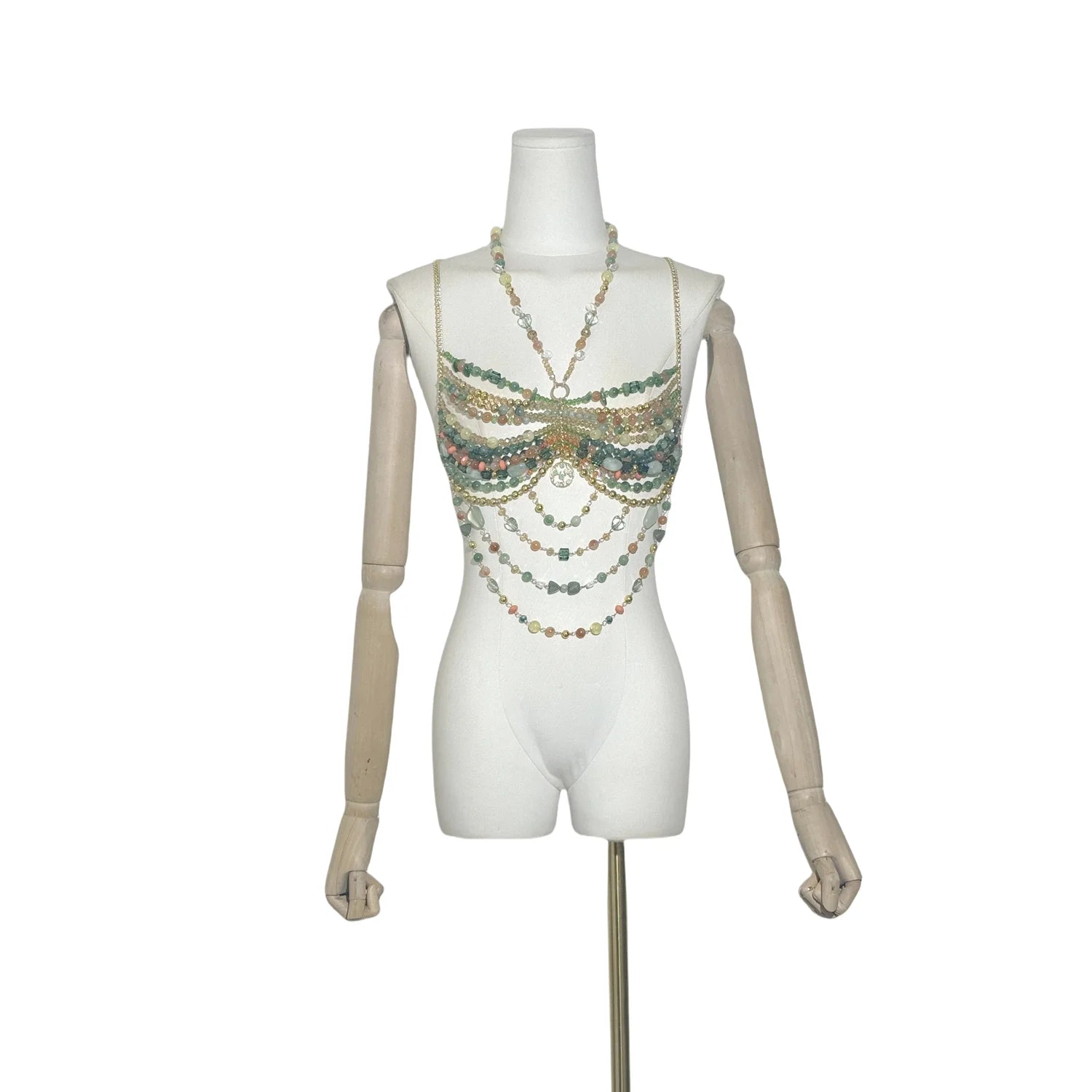 Pretty Body Chain Top Green Multi One Size China
