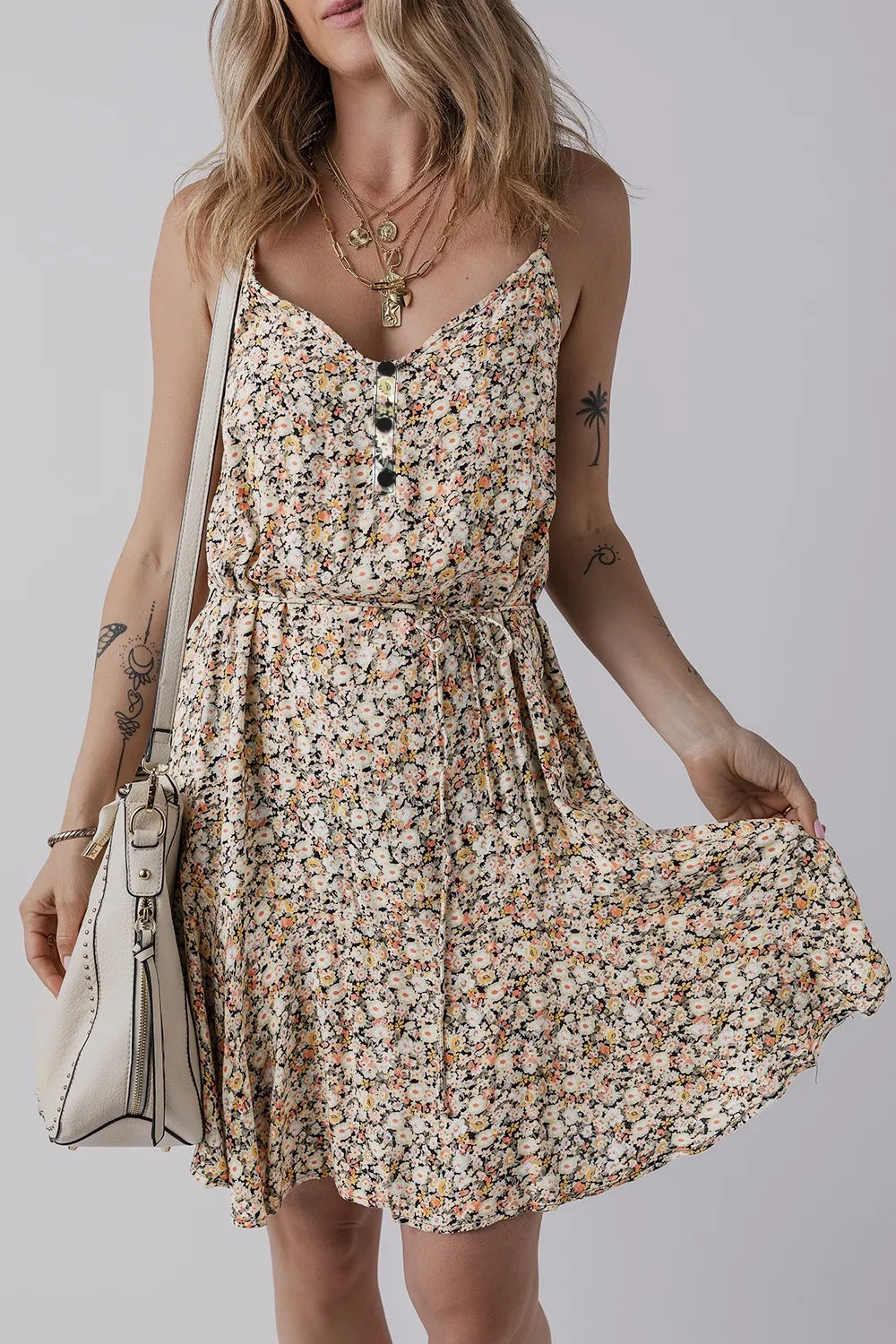 Print Sundress Khaki